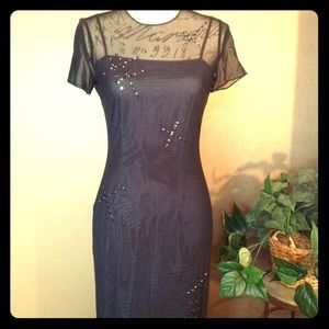 Floor Length Black/Silver Evening Gown GORGEOUS
